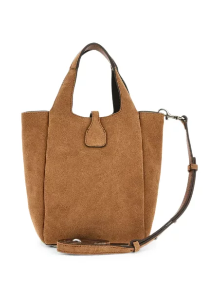 Geantă shopper Hogan din piele de căprioară maro