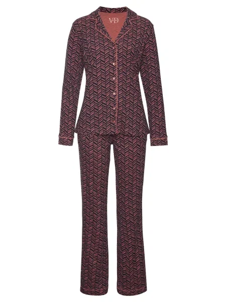 VIVANCE Pijama Dreams roșu ruginiu negru