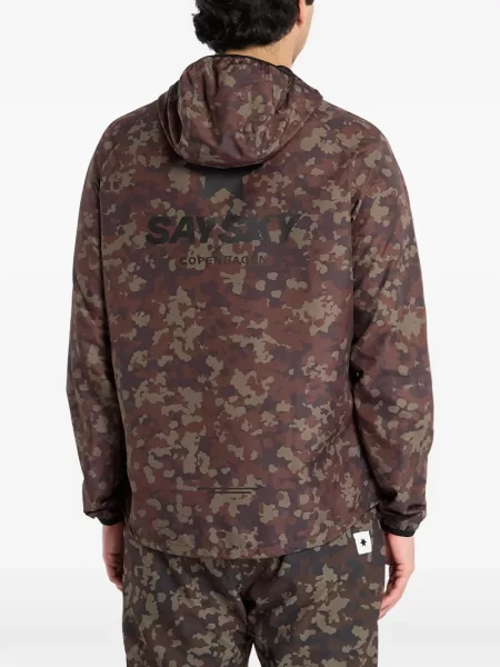 Geacă Saysky cu glugă cu model camuflaj maro
