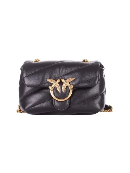 Pinko crossbody kabelka dámska kožená čierna