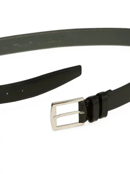 Cu centură curea Kiton din piele negru