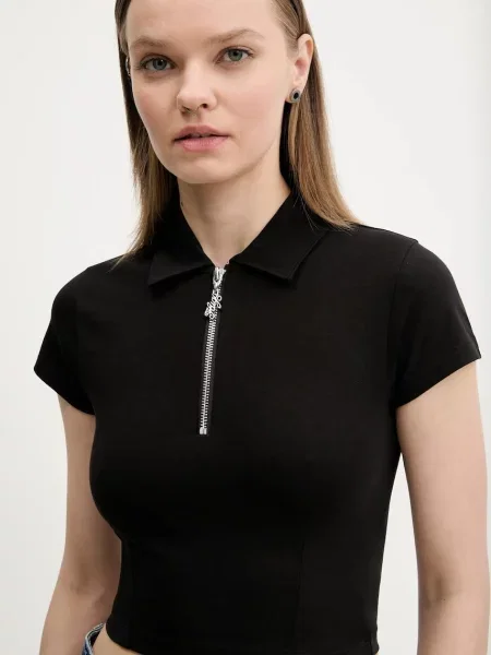 Hugo Blue tricou polo femei negru