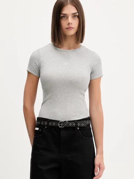 Тениска Guess Jeans сиво