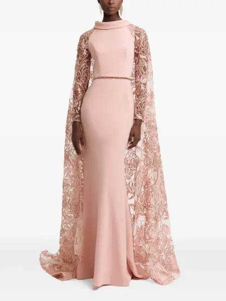 Rochie maxi Gemy Maalouf cu model floral roz