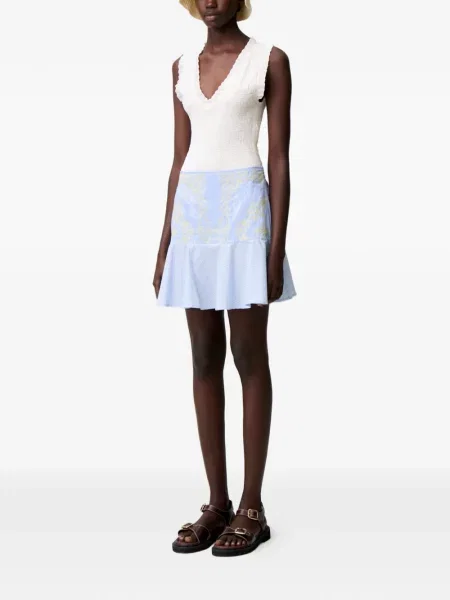 Prugasti prugasta suknja Claudie Pierlot a-linija plava