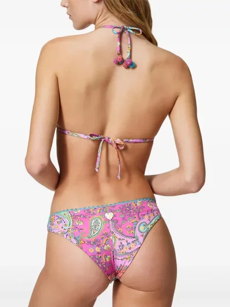 Bikini Twinset cu imagine cu model paisley roz