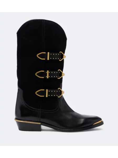 Botine Isabel Marant din piele de căprioară negru