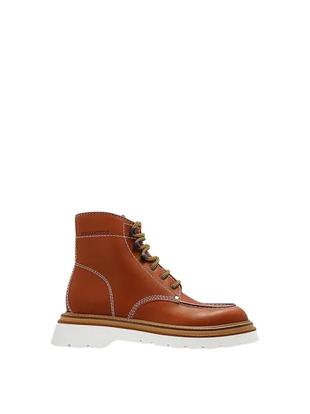 Botki Dsquared2 skórzane brązowe