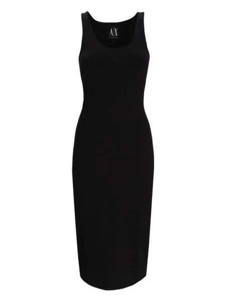 Rochie midi Armani Exchange până la genunchi de costum negru