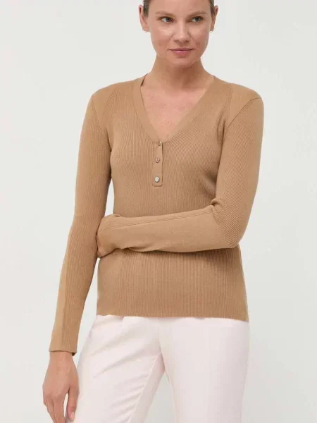 BOSS pulover din amestec de lana femei light bej