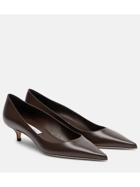 Pantofi cu toc Jimmy Choo din piele maro