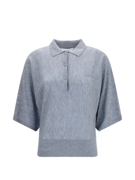 Gulerat tricou polo Lisa Yang albastru