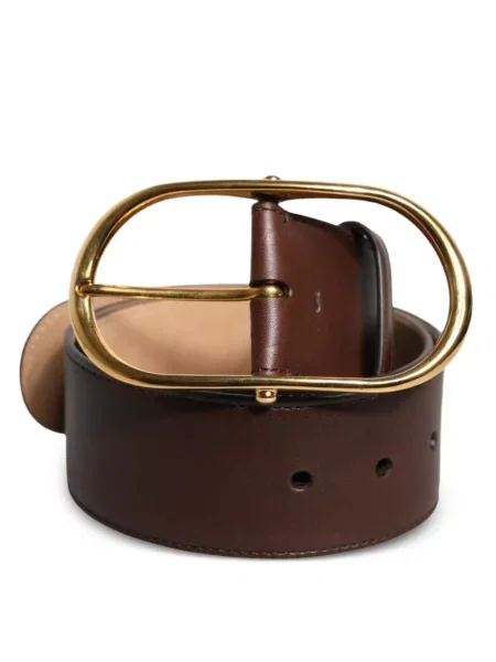 Cu centură curea Dolce & Gabbana din piele cu cataramă maro