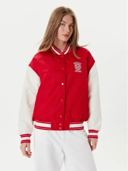Guess Jeans Bomber jakna rdeča