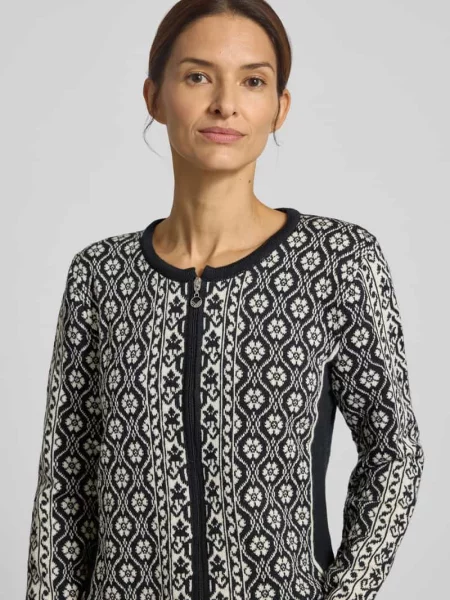 Kurtka o kroju regular fit z dzianiny z czystej wełny model ‘SINGSAKER’ Dale Of Norway czarna