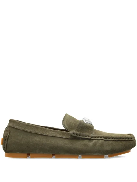 Pantofi loafer Versace din piele de căprioară verde