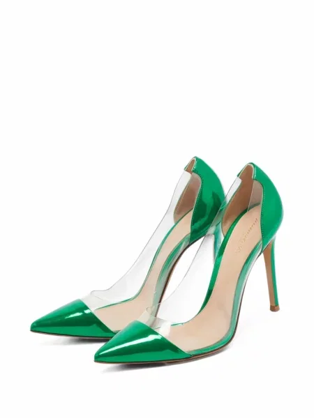 Pantofi cu toc Gianvito Rossi din piele de lac verde