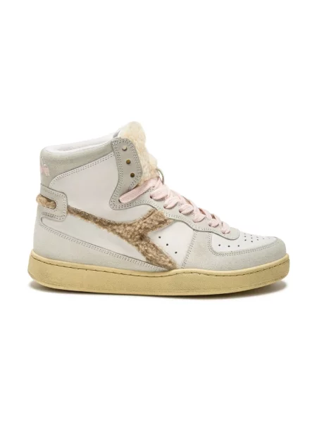 Sneakersy Diadora skórzane z kamieniami białe