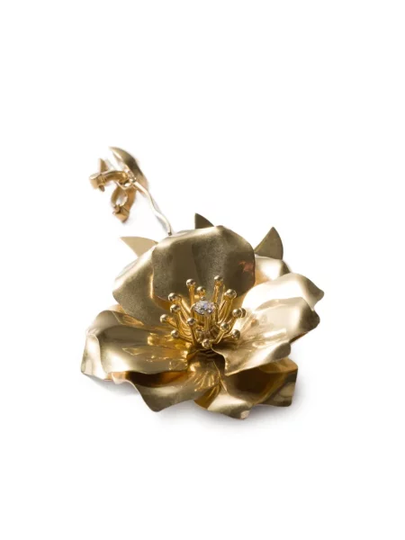 Cercei Miu Miu cu model floral de cristal auriu