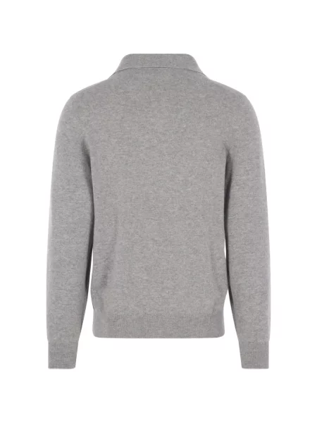 Με κολάρο polo Brunello Cucinelli κασμίρ γκρι