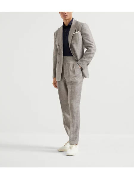 Polo Brunello Cucinelli din jerseu albastru