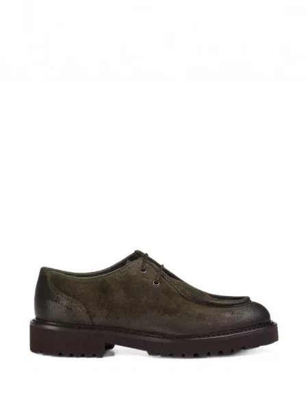 Sneakerși Doucal's cu șireturi din piele de căprioară verde