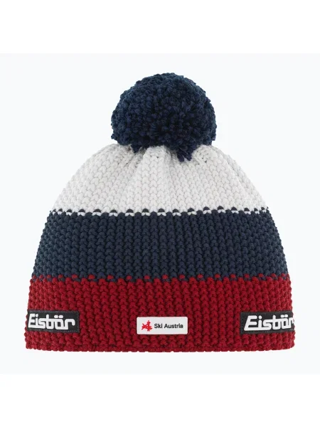 Căciulă de iarnă pentru copii Eisbar Star Pompon Ska Kids burgundy/dark cobalt/white alb