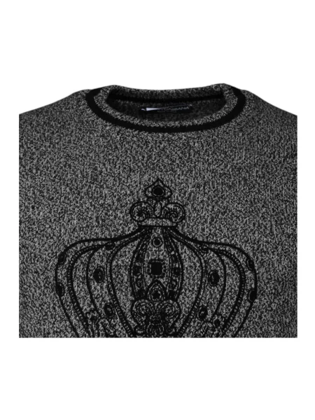 Sweter Dolce And Gabbana z nadrukiem czarny
