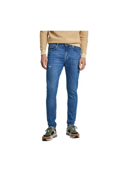 Skinny jeansy skinny Pepe Jeans niebieskie