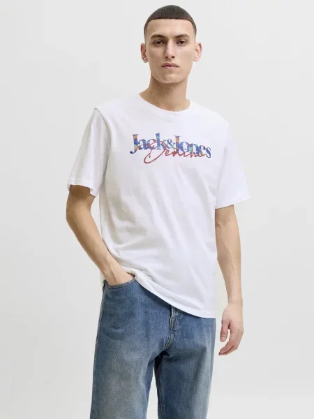 Jack & Jones koszulka Mężczyźni S biały