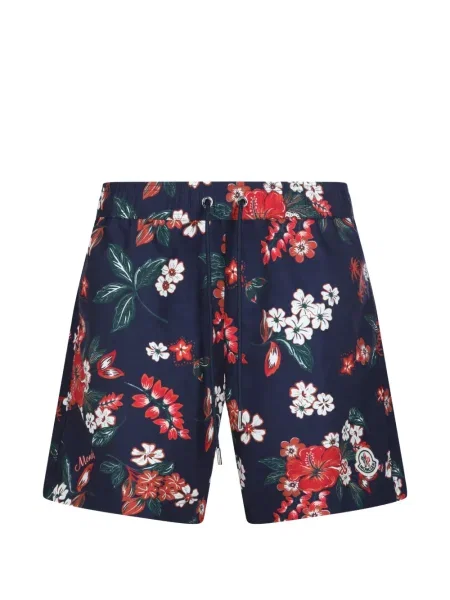 Slip de baie Moncler cu model floral cu imagine albastru