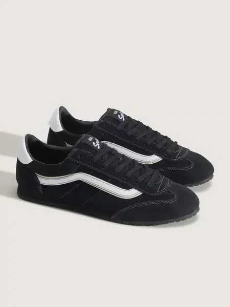 Vans Super Lowpro sneakers din piele întoarsă negru
