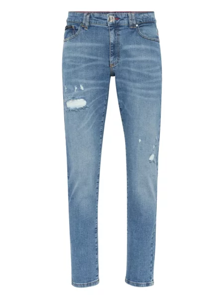 Blugi Philipp Plein cu 5 buzunare albastru