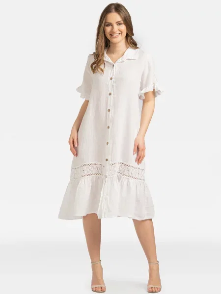 Sukienka koszulowa Perso biała