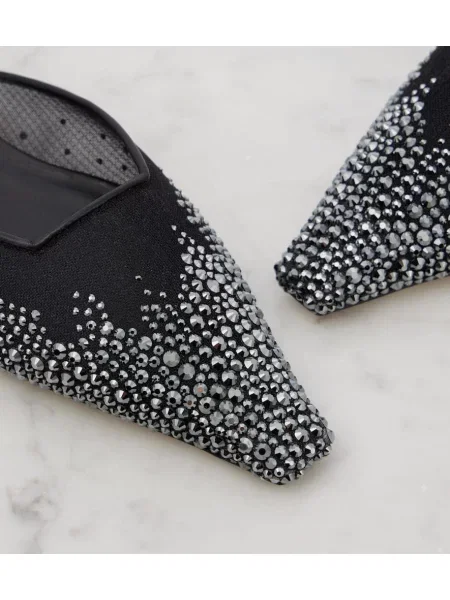 Papuci tip mules Jimmy Choo plasă negru