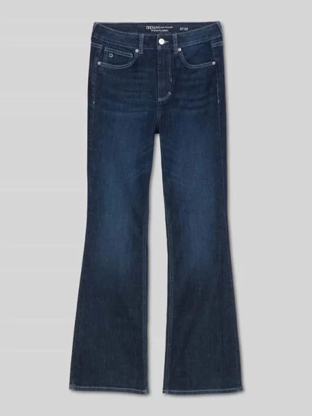 Jeansy bootcut z mieszanka bawełny w 5 kieszeni Tom Tailor Denim granatowe