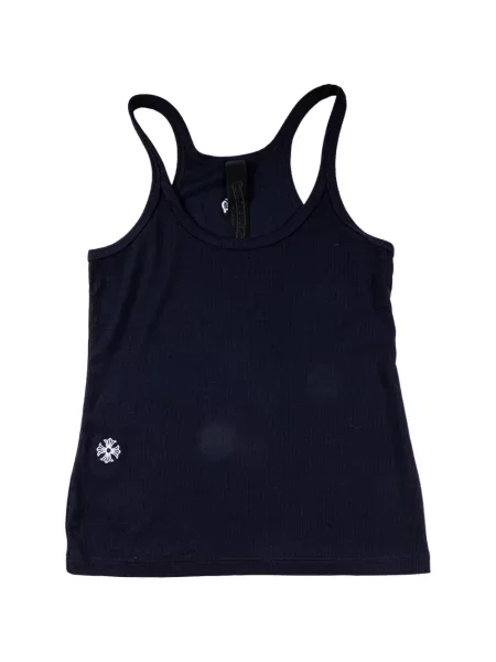 Top Chrome Hearts cu broderie cu motiv cu inimi albastru