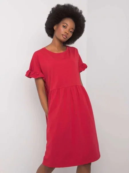 Rochie midi Fashionhunters până la genunchi de costum roșu