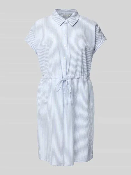 Sukienka koszulowa mini taliowana ze wzorem w Tom Tailor Denim niebieska