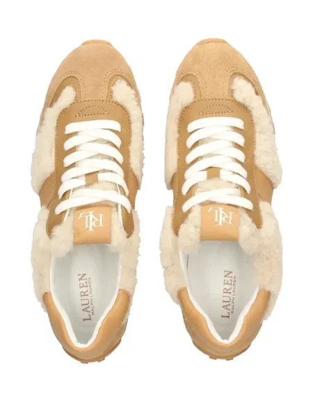 Sneakerși Lauren Ralph Lauren din piele de căprioară maro