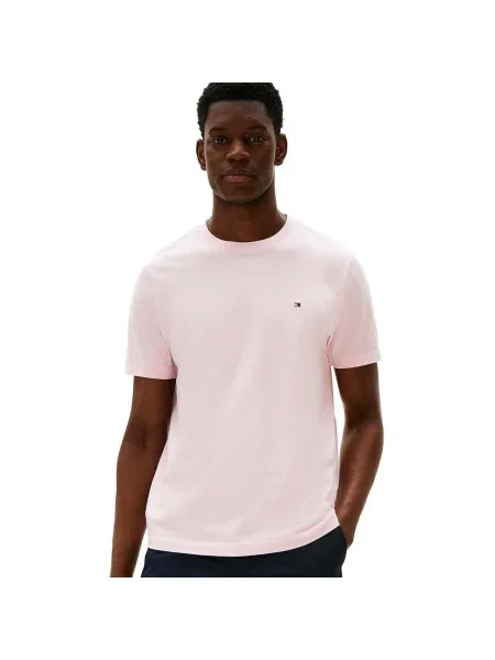 Tričko Tommy Hilfiger s okrúhlym výstrihom ružová