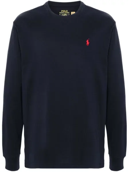 Samt polo majica Polo Ralph Lauren karirana plava