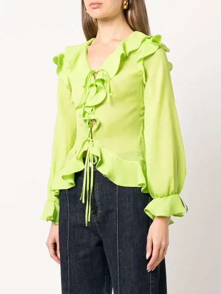 Bluzka Rokh z falbankami zielona