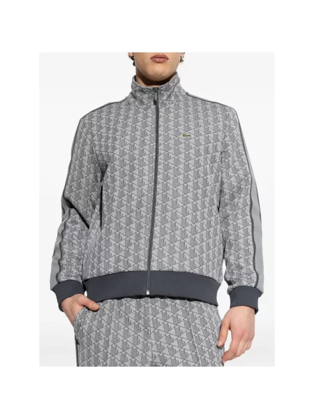 Bluza rozpinana Lacoste żakardowa szara
