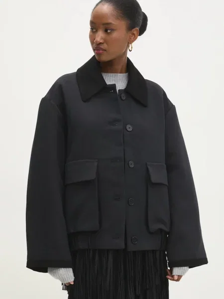 Яке Answear Lab преходен модел с уголемена кройка тъмносиньо