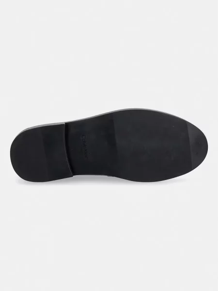 Calvin Klein loafer női bőr ROUND LOAFER LTH HDW fekete