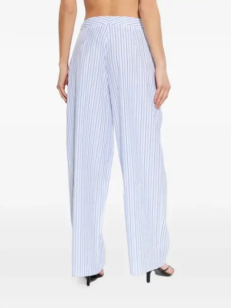 Pantaloni Rag & Bone cu dungi plisate alb