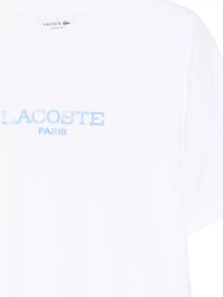 Scurt tricou Lacoste cu imagine alb