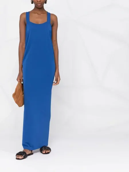 Rochie maxi Alberta Ferretti drapată albastru