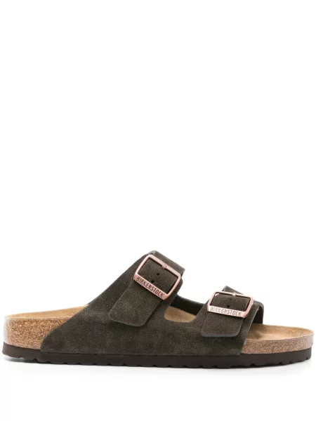Sandale Birkenstock din piele de căprioară maro